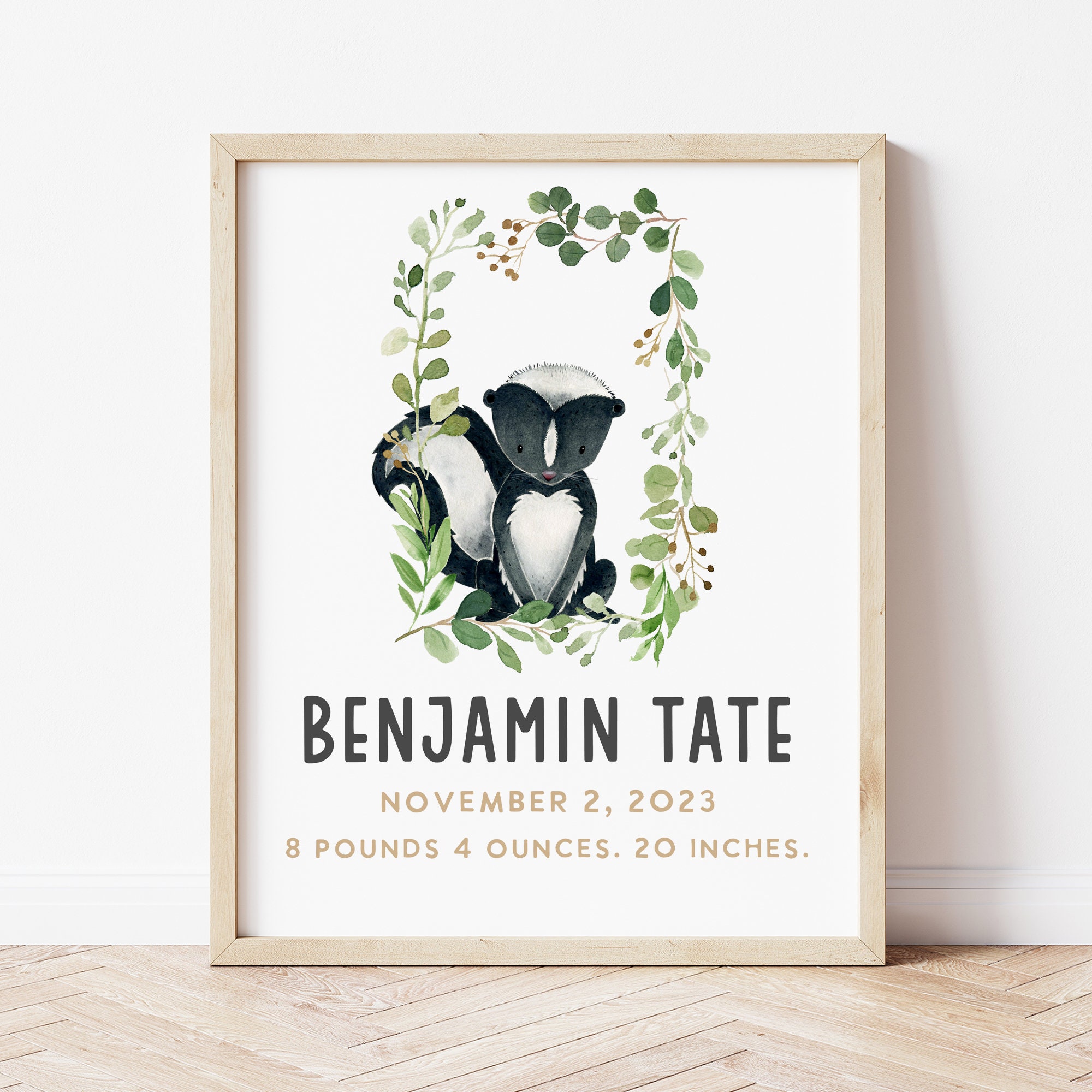 DIGITAL FILE - Birth Stats Wall Art Printable. Personalized Baby Gift ...