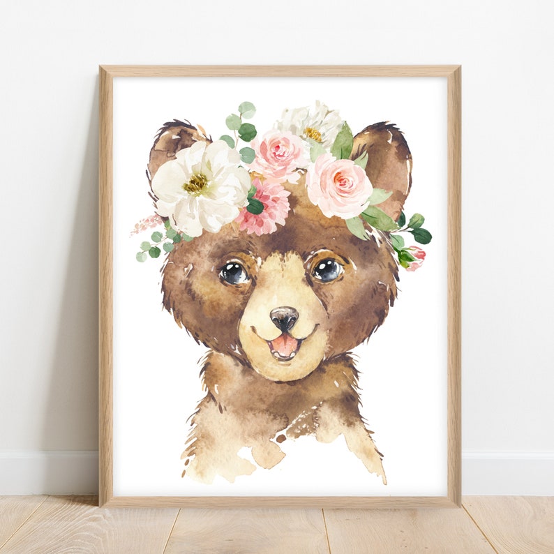 Woodland Nursery Decor Girl - Printables. Girl Nursery Wall Art. Girl Nursery Decor. Nursery Prints Girl. Woodland Nursery Art. Animal Art image 9