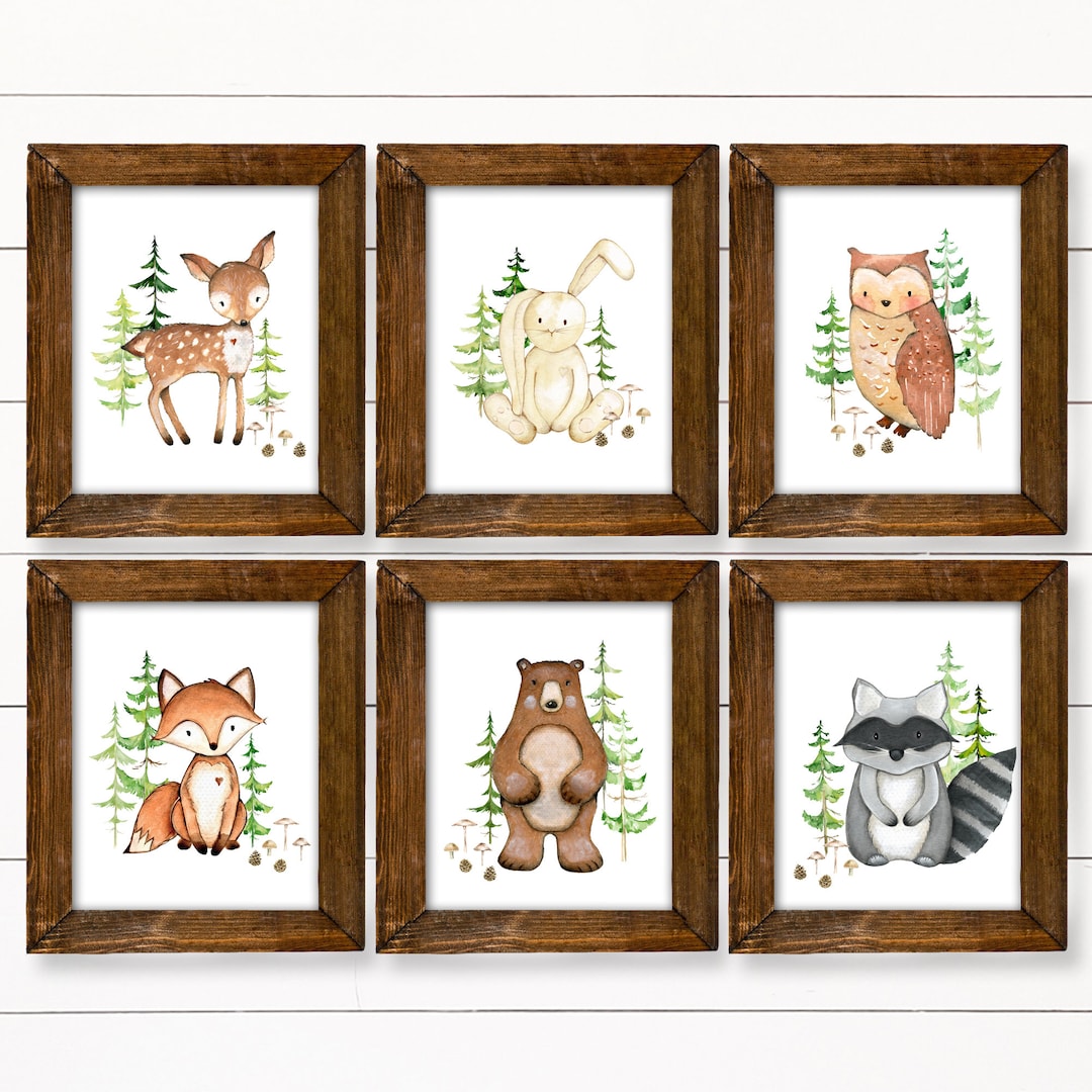 Printable Woodland Nursery Prints. Woodland Nursery Decor. Nursery Wall