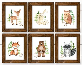 Láminas de bosque para guarderías. Decoración de guarderías con bosque. Arte de pared para guarderías. Lámina de árbol para guardería. Láminas de guardería para niños. Arte de pared para niños. Naturaleza