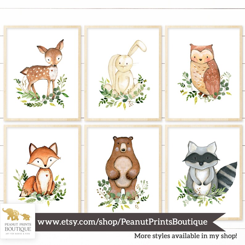 Printable Woodland Nursery Prints. Woodland Nursery Decor. | Etsy