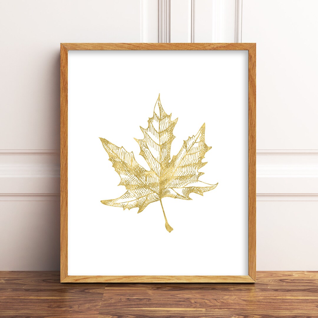 Leaf Art Printable File. Fall Printable Art. Minimalist Nursery Decor ...