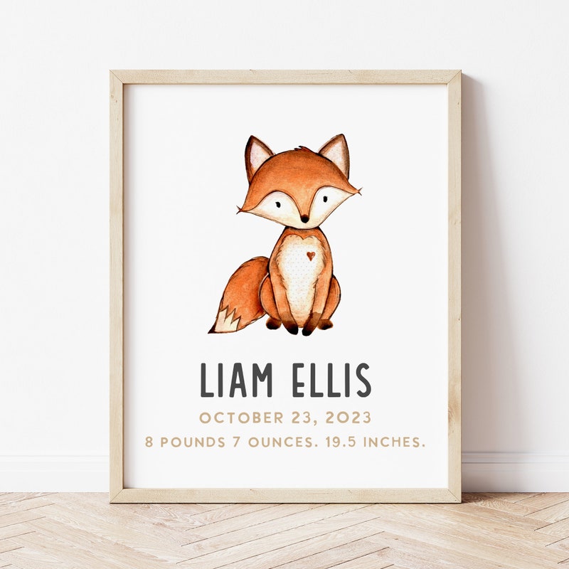 Birth Stats Wall Art - Etsy