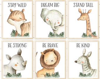 Safari Nursery Art Set Digital Prints. Modern Safari Nursery Decor. Safari Animal Prints. Safari Nursery Wall Art Set of 6 for Kids. MCP2472