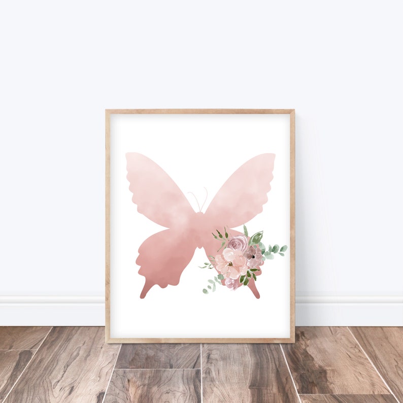 Dusty Pink Floral Nursery Print Digital Files. PRINTABLE Dusty Etsy