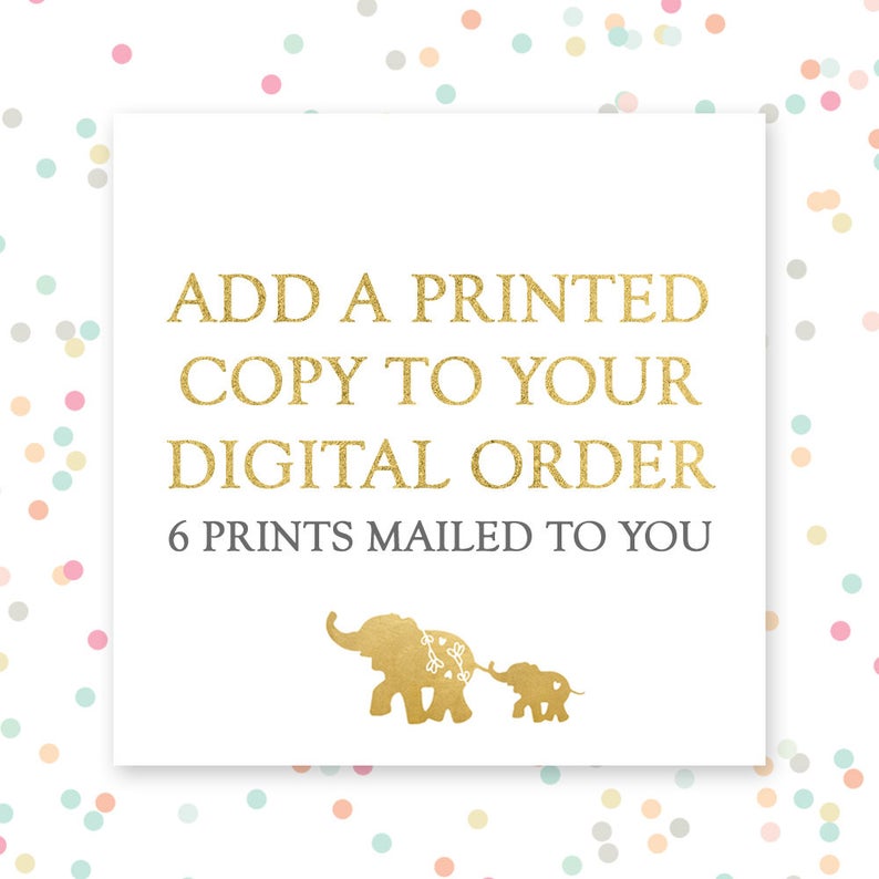 SIX PRINTS mailed to you // Add a PRINTED copy to your digital Etsy