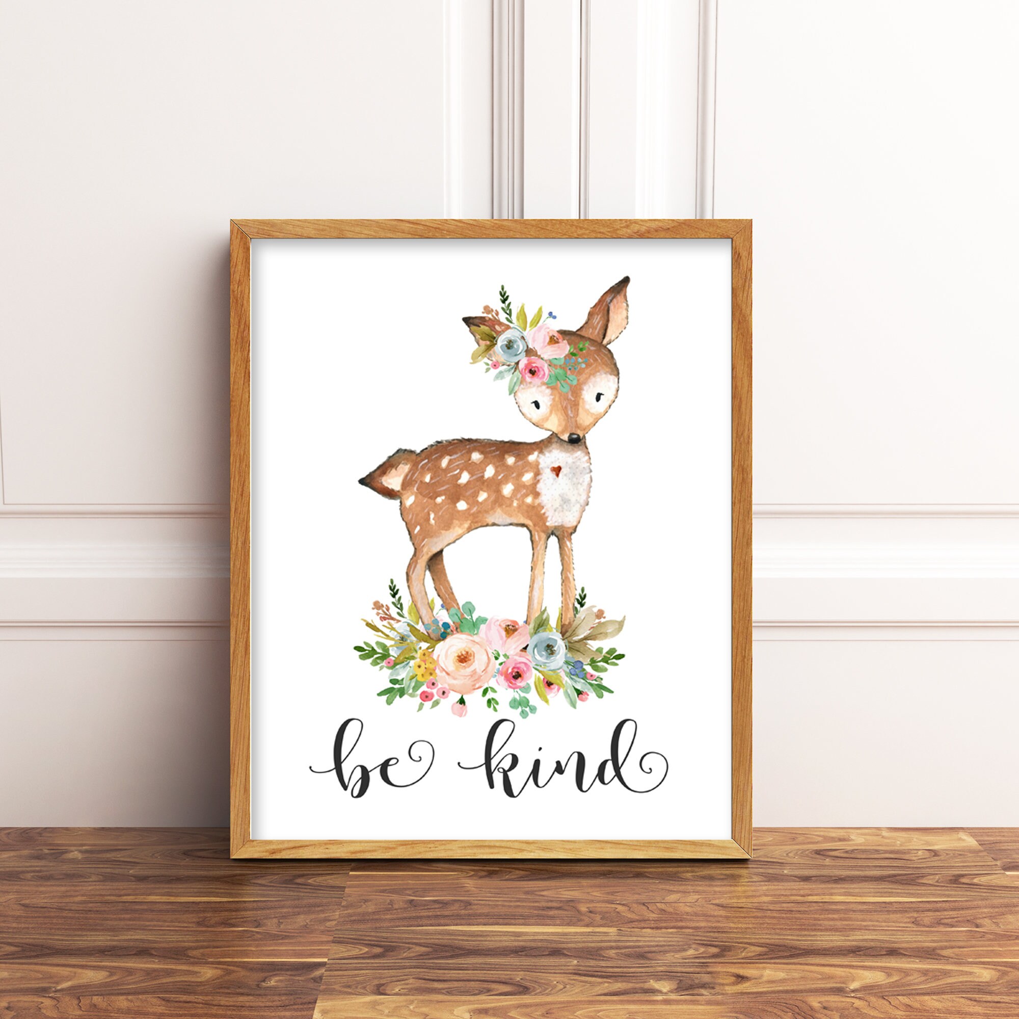 DIGITAL Set of 6 Woodland Animal Prints, Baby Girl Nursery Wall Art ...