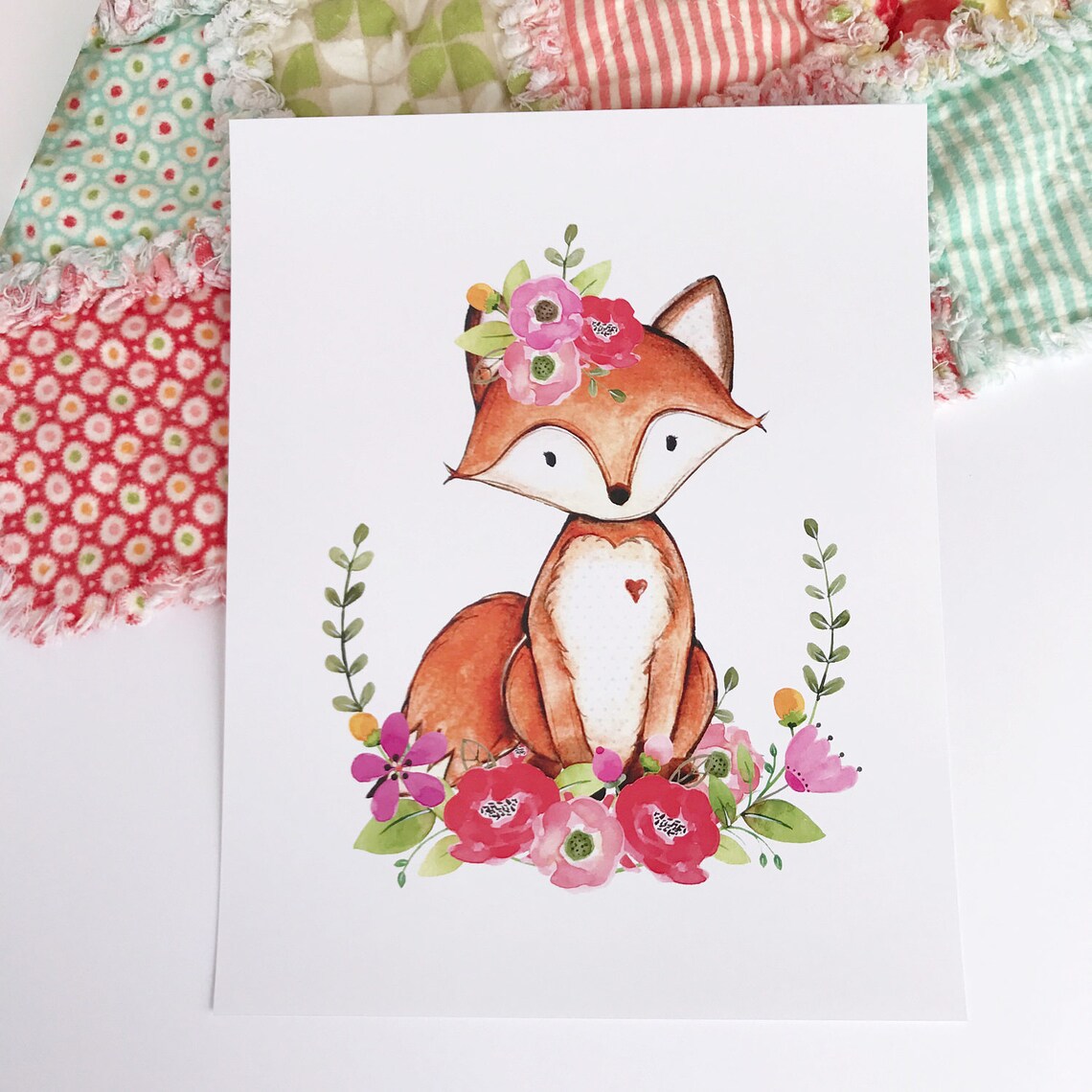 Girl Woodland Nursery Print Set. Floral Woodland Nursery Etsy