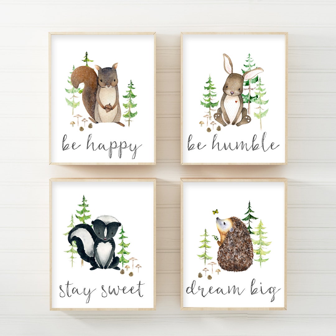 Printable Woodland Nursery Prints, Boy Wall Art, Tree Nursery Wall Art ...
