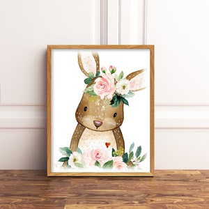 Blush Pink Woodland Nursery Animal Prints - Printable Files, Baby Girl ...