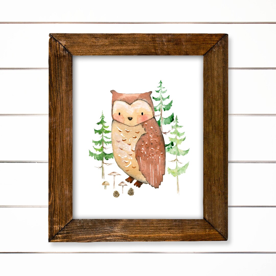 Printable File - Owl Nursery Decor. Owl Printable Art. Watercolor Owl ...