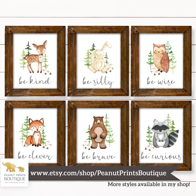 Boy Woodland Nursery Print Woodland Nursery Decor Boy Wall Etsy