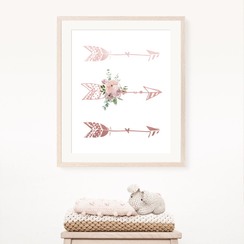 Dusty Pink Floral Nursery Print Digital Files. PRINTABLE Dusty Etsy