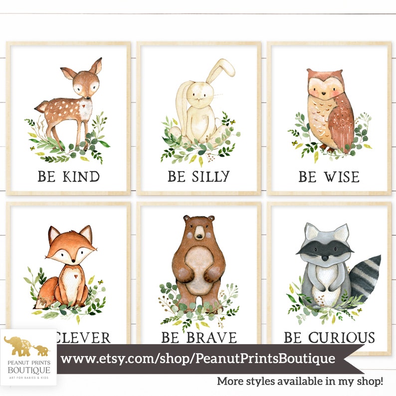 Printable Woodland Nursery Prints. Woodland Nursery Decor. - Etsy