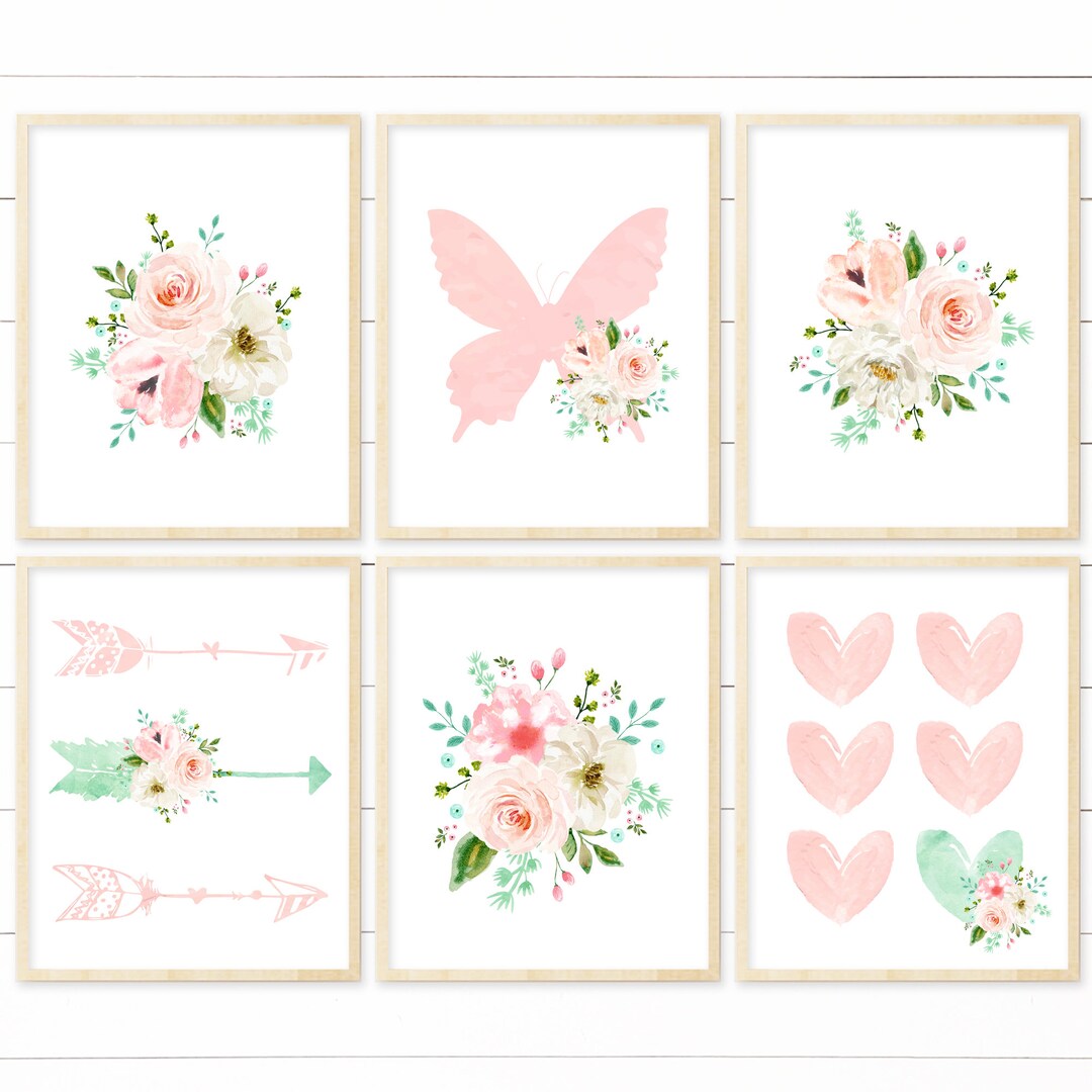 Watercolor Floral Nursery Art Set Printables. Floral Nursery Print ...