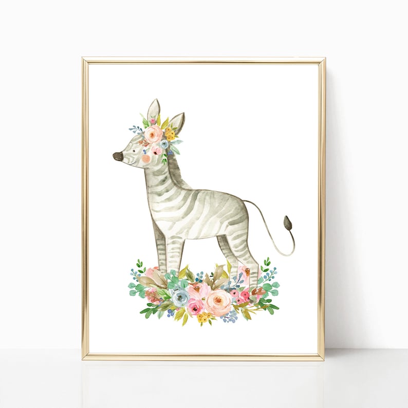 Safari Nursery Girl. Girl Safari Nursery Decor. Floral Safari Etsy