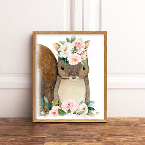 Blush Pink Woodland Nursery Animal Prints - Printable Files, Baby Girl ...
