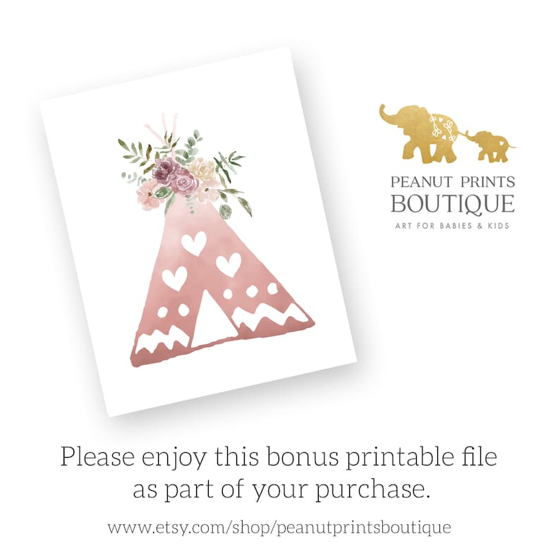 Dusty Pink Floral Nursery Print Digital Files. PRINTABLE Dusty Etsy