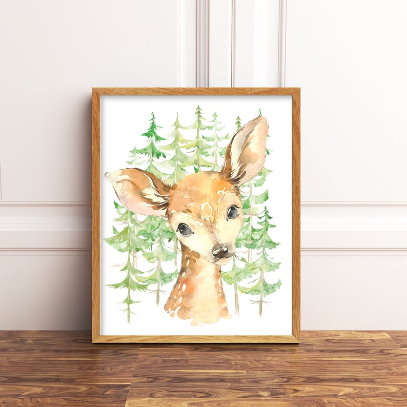 Printable Boy Woodland Nursery Animal Prints. Boy Nursery Art. Etsy