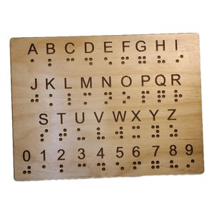 Alphabet braille et panneau numérique - jouet d'apprentissage Montessori - accessoire de salle d'évasion - idéal pour enseigner le braille aux personnes voyantes
