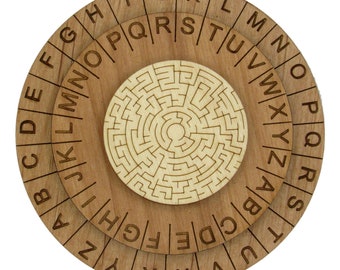 Handmade Labyrinth Cipher Wheel - Escape Room Prop | Creative Escape Rooms | Made in US