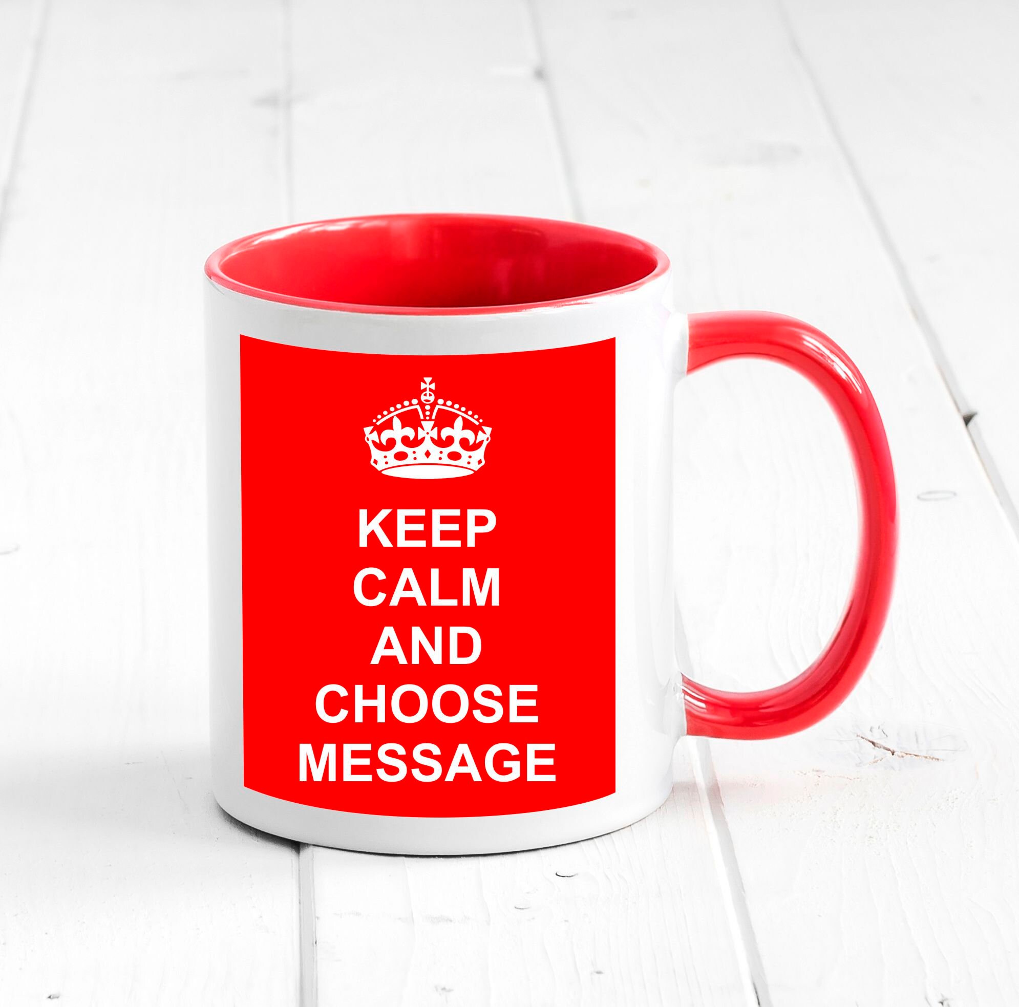 Personalized Keep Calm Mug With Your Massage Birthday Gift Etsy