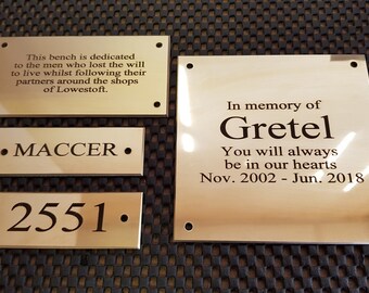 memorial plaque etsy