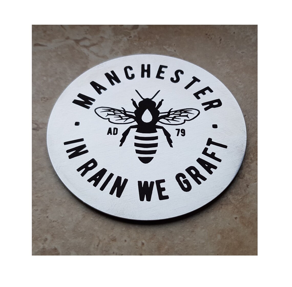 Custom Engraved Drinks Coaster Personalised Stainless Steel Etsy