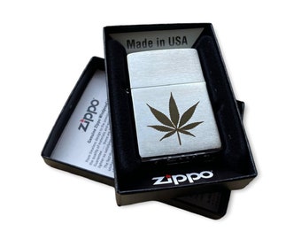 Engraved Genuine Zippo Lighter, Polished or Satin Chrome, Personalised Gift