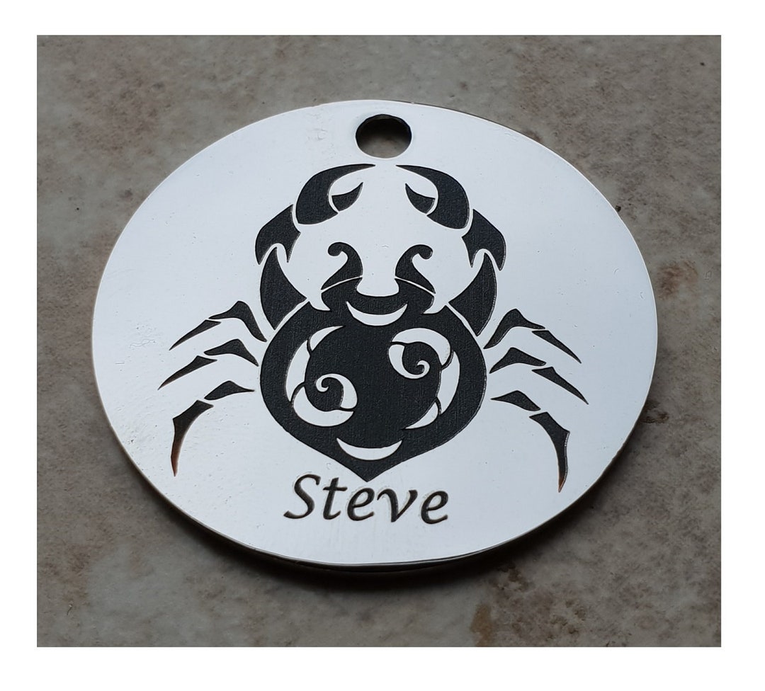Personalised Cancer Zodiac Keyring, Engraved Star Sign Gift - Etsy