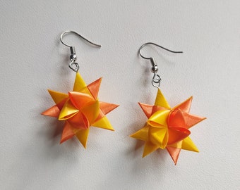 Small Moravian Star Earrings for Girls, Cute Ear Hooks for Her, Star Lover Gifts, Cute Gifts for Kids, Handmade Jewelry Gifts