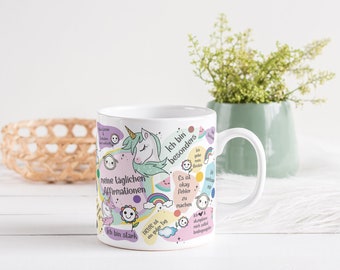 Affirmations Mug for Kids | Lovely Ceramic Cup for Kids | Hot Chocolate Mug | Affirmations Mug in German and English