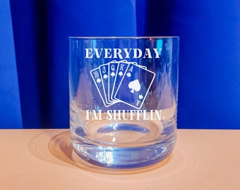 Custom Whiskey Glass with Name and Poker Quote | Personalized Glassware for Men | Groomsmen Gifts Whiskey