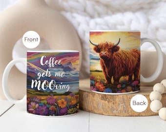 Highland Cow Coffee Cup | Highland Cow Coffee Mug | Scotland Gift | Highland Cow Gifts For Women | Highland Cow Mug