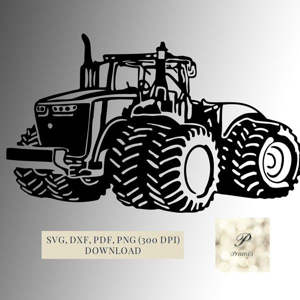 Tractor SVG file, plotter file for cricut, cameo and brother, tractor file in svg, dxf, png and pdf - Instant Download