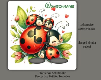 Toniebox protective film can be personalized with a name Protective film suitable for the Toniebox | Protective film Tonie Box with ladybugs