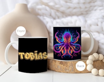 Personalized Octopus Mug Ceramics | Octopus Gift | Octopus Lover Gift | Custom Kraken Mug