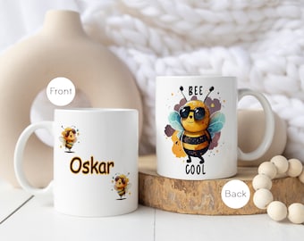 Bee ceramic cup "Bee Cool" with desired name | Cup with name and bee motif | Coffee mug gift
