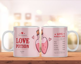 Ceramic Mug Love Potion for Coffee and Tea Lovers | Dishwasher Safe Cup with Motif | Gift Idea Valentines Day