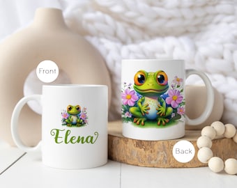 Personalized Frog Mug | Coffee cup ceramic with name | Frogs mug as a gift