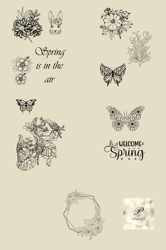 Spring SVG Bundle Engraving Stencils SVG Stencils for Wood 