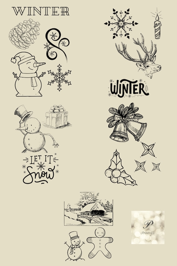 Winter SVG Bundle, Engraving Stencils, SVG Stencils for Wood