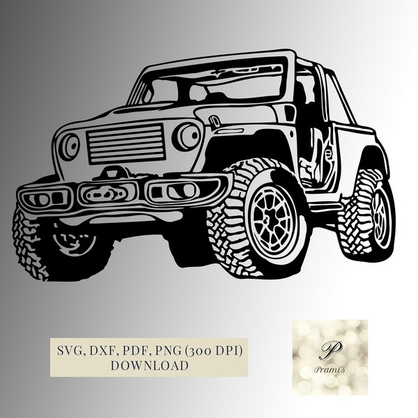 Jeep SVG file, plotter file for cricut, cameo and brother, Jeep file in svg, dxf, png and pdf - Instant Download