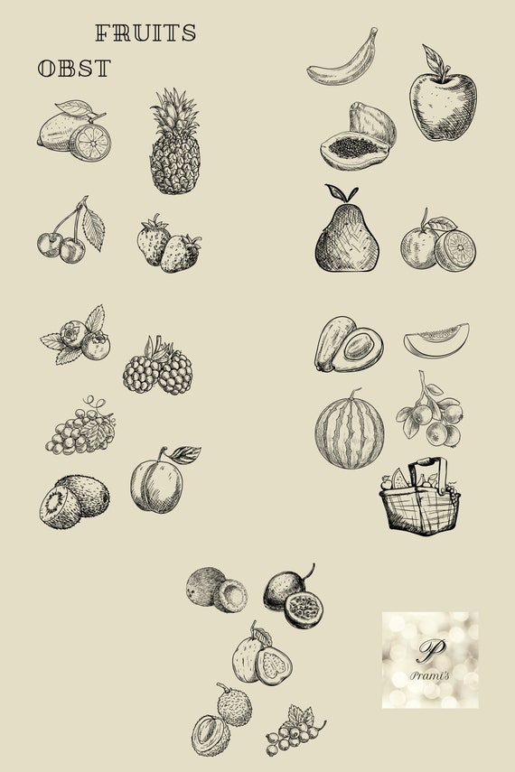 Fruits SVG Bundle, Engraving Stencils, SVG Stencils for Wood