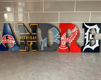 Sports Theme Wooden Letters 9 inches