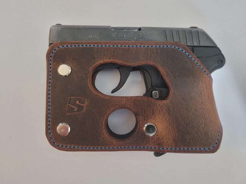 BSholsters - Wallet Style Pocket Holster for Ruger LCP 380 / Kel-Tec P3AT / Kel-Tec P32 Brown and Blue