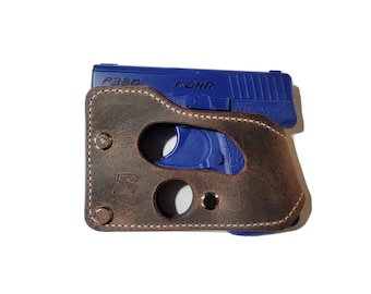 BSholsters - Wallet Style-Leather Pocket Holster for Kahr P380 - Concealed Carry