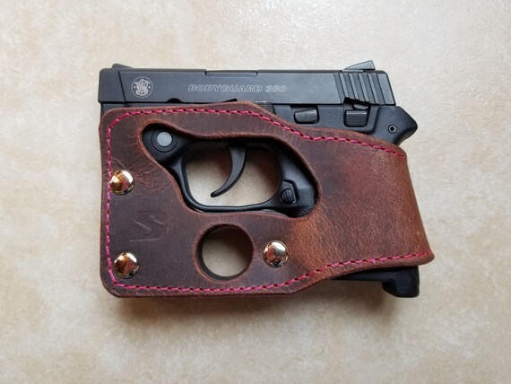 smith and wesson m p bodyguard 380 with laser brown leather etsy smith and wesson m p bodyguard 380 with laser brown leather shoot thru pocket holster concealed carry pink