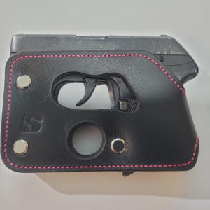 BSholsters - Wallet Style Pocket Holster for Ruger LCP 380 / Kel-Tec P3AT / Kel-Tec P32 Black and Pink