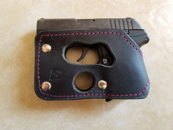 Ruger Lcp 380 Kel Tec P3at Kel Tec P32 380 Black Leather Shoot Thru Pocket Holster Concealed Carry Pink